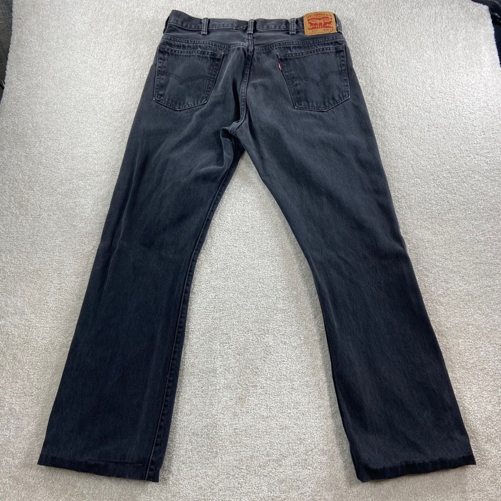 Levi's 517 Bootcut Jeans Mens 36x32 Black Denim Faded Cotton Pants